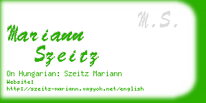 mariann szeitz business card